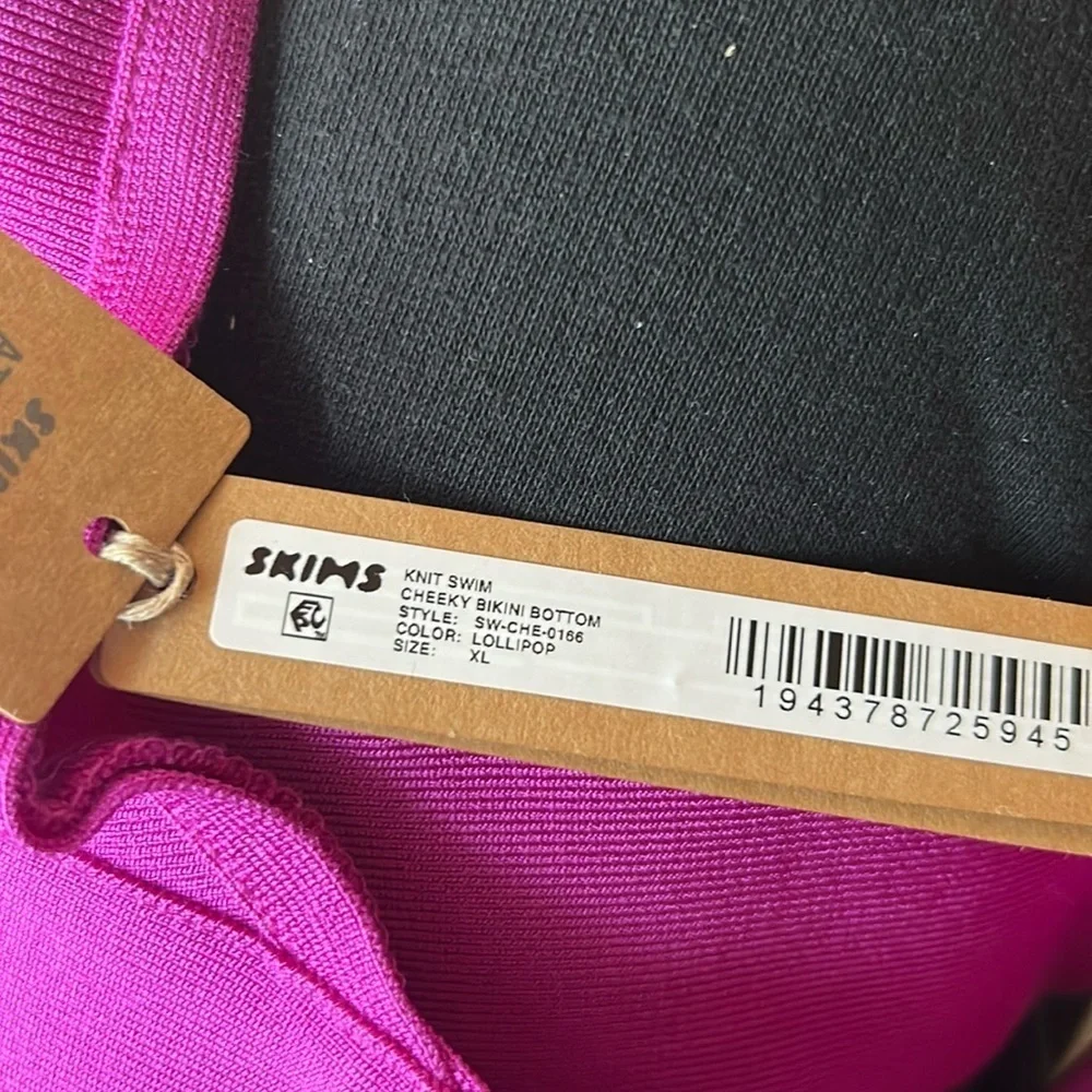 SKIMS (B10) Knit Swim Cheeky Bikini Bottom in Lollipop NWT XL